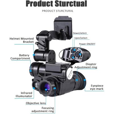 120x80x59mm 軍用ヘルメット 搭載 ナイトビジョン ガグラス Wifi IR 1080p Hd