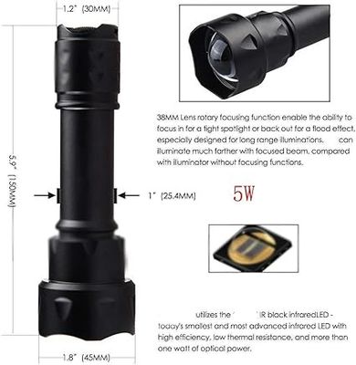 IR 940nm 光源タイプ 850nm LED 光経路距離 100ヤード アルミリチウムポリマー電池が必要